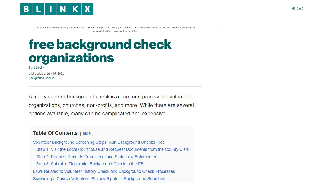 free background check organizations - Blinkx